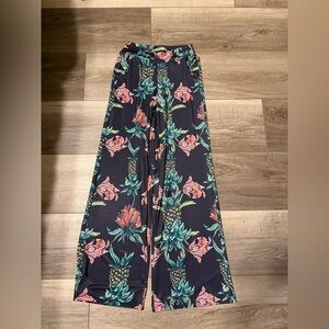 Jean Pierre Navy Floral Wide Leg Pants